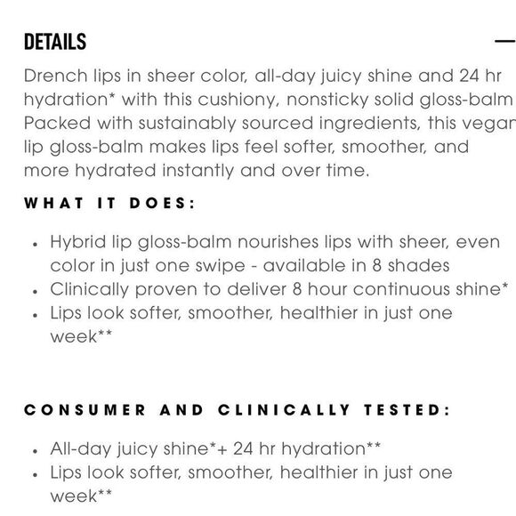 🌻 BARE MINERALS STRENGTH DEWY LIP GLOSS-BALM NEW FULL SIZE - Picture 6 of 7